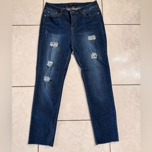 Ci Sono Dark Blue Distressed Skinny Jeans